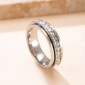 Women's Anxiety Ring Titanium Steel Spinner Fidget Ring with Cubic Zirconia for Anxiety Relief, Wedding Promise Lucky Ring, Titanium Steel Spinner, Cubic Zirconia Eternity Band for Women and Men, Fidget Ring, Size 5-10 Rotata